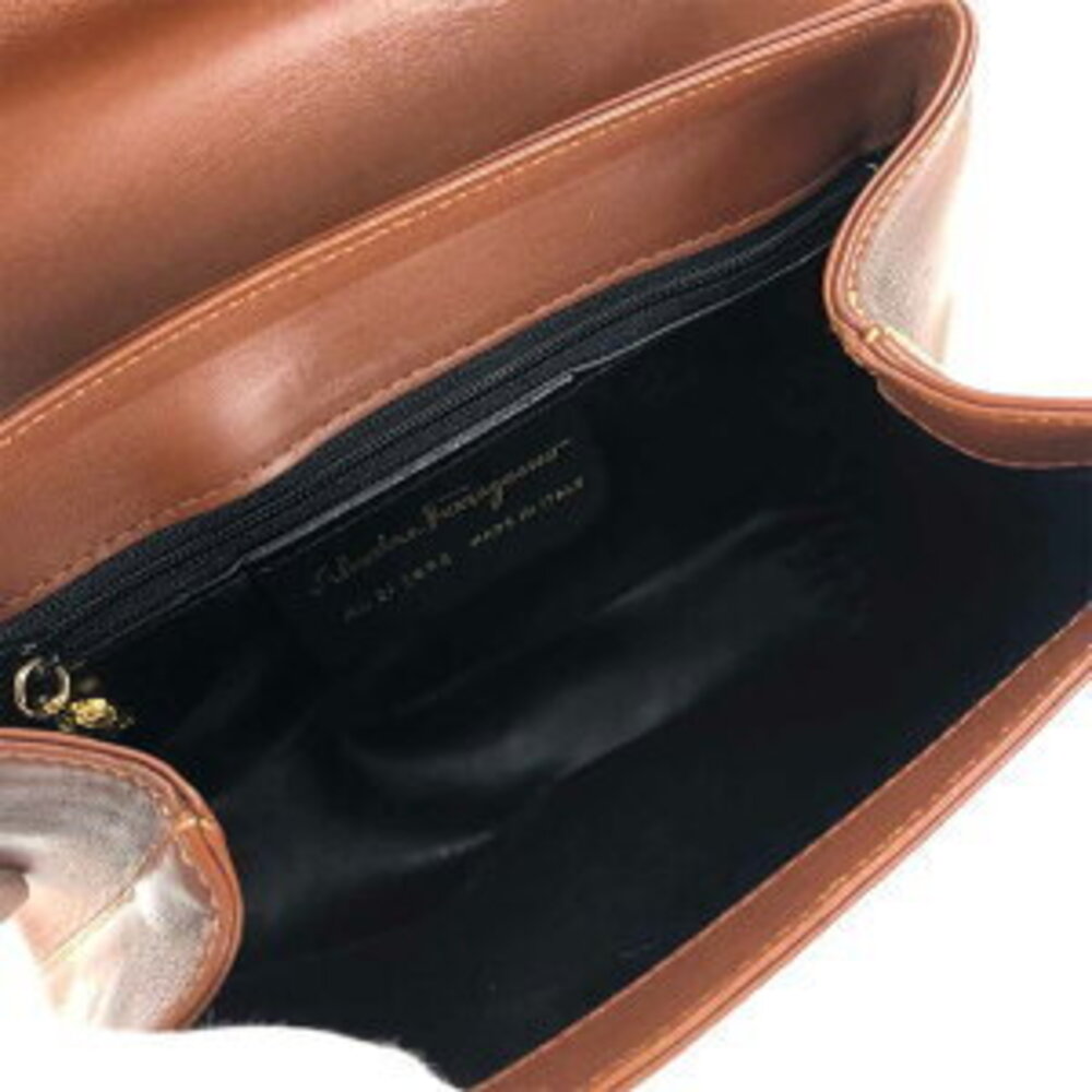 Salvatore Ferragamo Handbag Leather Brown hand bag - Picture 5 of 11